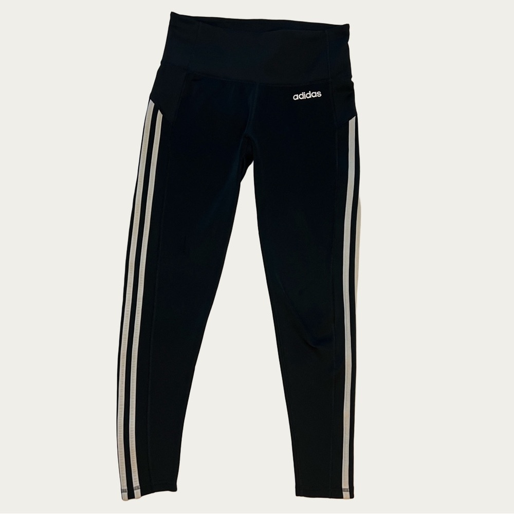 Adidas‎ Women’s Leggings Black with White Stripes Size Small